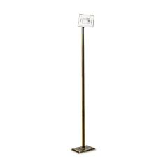 Italian Mid Century Tall Brass and Black Lacquer Torchiere - 4708838