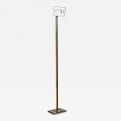 Italian Mid Century Tall Brass and Black Lacquer Torchiere - 4708924