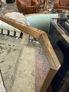 Italian Mid Century Tapered Brass Wall Mirror 1970s - 4713375