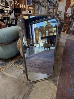 Italian Mid Century Tapered Brass Wall Mirror 1970s - 4713377