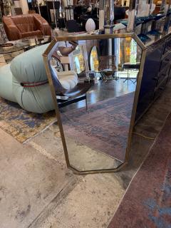 Italian Mid Century Tapered Brass Wall Mirror 1970s - 4713378
