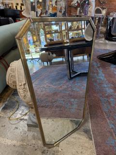 Italian Mid Century Tapered Brass Wall Mirror 1970s - 4713379