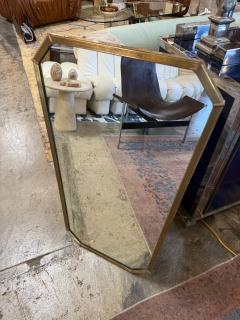 Italian Mid Century Tapered Brass Wall Mirror 1970s - 4713381