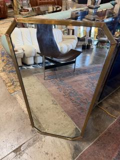 Italian Mid Century Tapered Brass Wall Mirror 1970s - 4713382