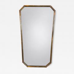 Italian Mid Century Tapered Brass Wall Mirror 1970s - 4714772