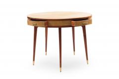 Italian Mid Century Teak Parchment Game Table - 1379563