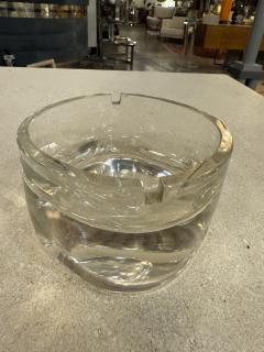 Italian Mid Century Thick Clear Glass Ashtray Murano Style 1960s 1970s - 4442573
