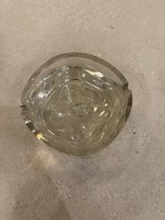 Italian Mid Century Thick Clear Glass Ashtray Murano Style 1960s 1970s - 4442578