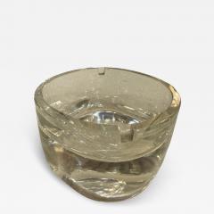 Italian Mid Century Thick Clear Glass Ashtray Murano Style 1960s 1970s - 4444081
