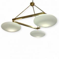 Italian Mid Century Triangular Gold Lamp - 4386187