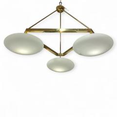 Italian Mid Century Triangular Gold Lamp - 4386188