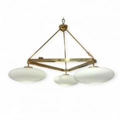 Italian Mid Century Triangular Gold Lamp - 4439847