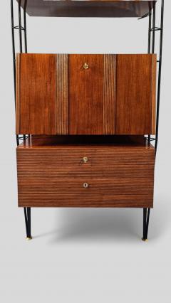 Italian Mid Century Wall unit Bookcase with Cabinet Bar 1960s - 4479822