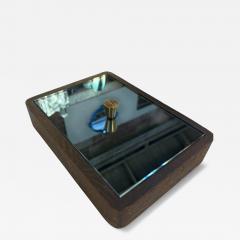 Italian Mid Century Wood and Mirrored Box with Brass Knob 1960s - 4521628