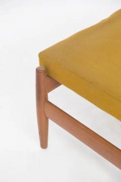 Italian Mid Century Wood and Velvet Stool - 3674148