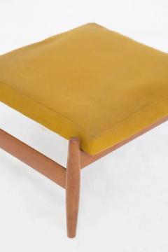 Italian Mid Century Wood and Velvet Stool - 3674207