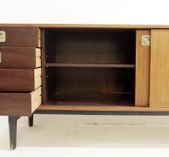 Italian Mid Century Wooden Sideboard with Sliding Doors - 2980812