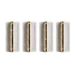 Italian Mid Modern Style Brass Wall Sconce with White Murano Glass Panels - 4496993