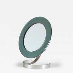 Italian Mid century adjustable circular table mirror with polished nickel base - 4246792
