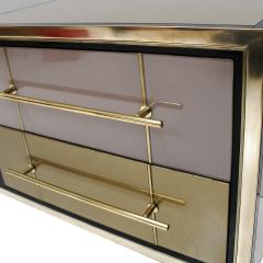 Italian MidCentury Modern Sideboard in Solid Wood and Colored Glass 1950s - 4098423