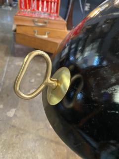 Italian Midcentury Brass and Metal Double Shade Table Lamp 1950s - 2153478