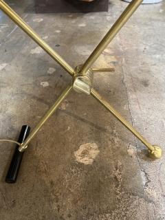 Italian Midcentury Brass and Metal Double Shade Table Lamp 1950s - 2153479