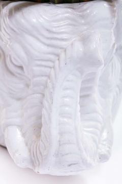 Italian Midcentury Ceramic White Elephant Planter - 1976066