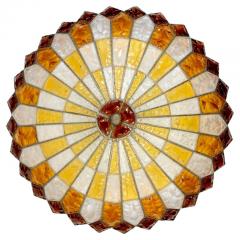 Italian Midcentury Iron and Multicolor Murano Glass Ceiling light or Flush Mount - 4238758