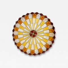Italian Midcentury Iron and Multicolor Murano Glass Ceiling light or Flush Mount - 4242216