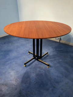 Italian Midcentury Round Teak Dining Table 1950s - 2599996