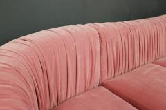 Italian Midcentury Sofa Modular in Pink Velvet Restored 1960s - 1181638