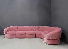 Italian Midcentury Sofa Modular in Pink Velvet Restored 1960s - 1181640