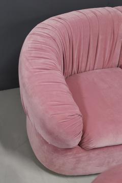 Italian Midcentury Sofa Modular in Pink Velvet Restored 1960s - 1181642