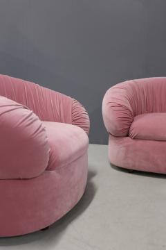 Italian Midcentury Sofa Modular in Pink Velvet Restored 1960s - 1181644