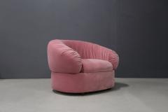 Italian Midcentury Sofa Modular in Pink Velvet Restored 1960s - 1181648