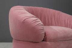Italian Midcentury Sofa Modular in Pink Velvet Restored 1960s - 1181649