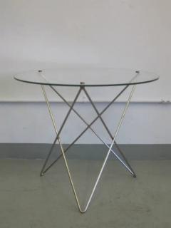 Italian Midcentury Stainless Steel and Glass Side Tables Carlo Paccagnini Pair - 4103012