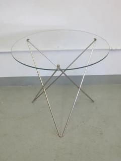 Italian Midcentury Stainless Steel and Glass Side Tables Carlo Paccagnini Pair - 4103019