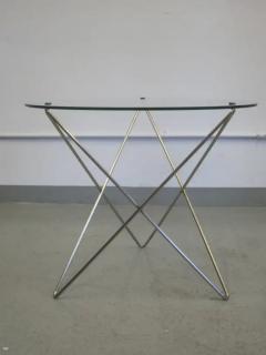 Italian Midcentury Stainless Steel and Glass Side Tables Carlo Paccagnini Pair - 4103050