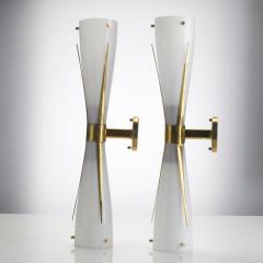 Italian Midcentury Style Murano Glass and Brass Hour Glass Wall Light - 1455676