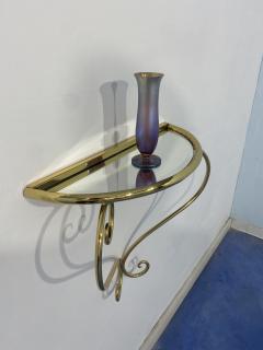 Italian Midcentury Suspended brass Console Nightstands Set of two 1950s - 3953938