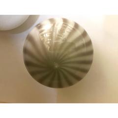 Italian Milky White and Beige Murano Glass Swirlings Sphere Flush in 70s Style - 4378001