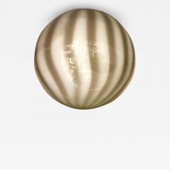 Italian Milky White and Beige Murano Glass Swirlings Sphere Flush in 70s Style - 4379434
