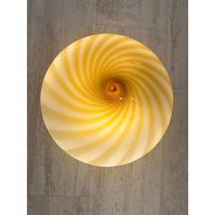 Italian Milky White and Green Swirls Murano Glass Flush Mount or Wall Sconce - 4303281
