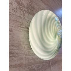 Italian Milky White and Green Swirls Murano Glass Flush Mount or Wall Sconce - 4303267