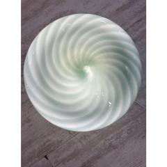 Italian Milky White and Green Swirls Murano Glass Flush Mount or Wall Sconce - 4303288