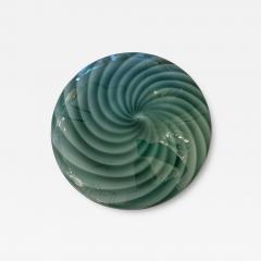 Italian Milky White and Green Swirls Murano Glass Flush Mount or Wall Sconce - 4306129