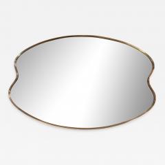 Italian Minimal Curvilinear Brass Mirror 1950s - 989549