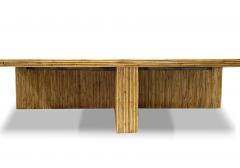 Italian Minimalist Custom Sun Decor Rectangular Golden Bamboo Coffee Sofa Table - 2637091