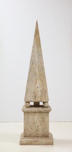 Italian Minimalist Roman Travertine Obelisk Italy 1970 - 2066657